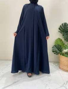 New Luxury Handmade Dubai <b>Black</b> <b>Lace</b> Trim Modest Vintage Breathable Abaya Matching Hijab Muslim Women Loose Ankle-Length Ramadan - Product Image 1