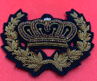 Badges en bullion brodés à la main sur mesure, effet 3D en relief, résistants à l'eau, écologiques, qualité supérieure, service OEM pour chapeaux