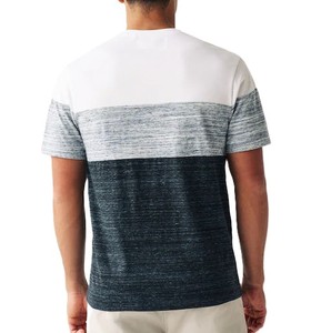 T-shirt homme col rond manches courtes, couleurs contrastées, coton bio, vêtement d'été, tissu respirant, couleurs unies. - Product Image 3