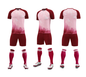 Tenue de football personnalisée 2026 avec impression numérique, ensemble complet, 100 % polyester, couleur dégradée, col en V, unisexe, adulte - Product Image 3