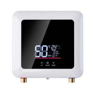 Scaldabagno Elettrico Istantaneo Smart 5500W Nero Senza Serbatoio con Display Digitale LED 110V, Struttura in Acciaio Inossidabile per Doccia RV - Product Image 1