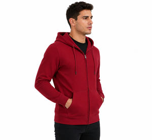 Custom Regular Fit Men Full Face <b>Zip</b> <b>up</b> Hoodie Heavyweight 100% Cotton Streetwear Breathable Winter Zipper Hoodie - Product Image 3