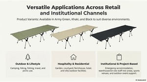 Modern Compact Foldable Adjustable Height <b>Camping</b> Bed Aluminium Frame for Hikers Outdoor Adventures Park Bedroom Hospital Use - Product Image 3