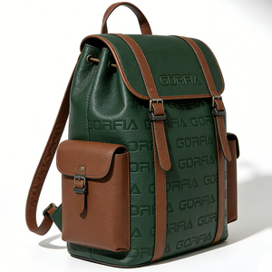 Custom Men's Designer Laptop <b>Backpack</b> PU Leather, <b>Large</b> <b>Capacity</b> Zipper Closure Outdoor Student Bag - Product Image 1