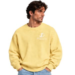 Butter Yellow Mens Oversized Crewneck Sweatshirt Long Sleeve Cotton <b>Pullover</b> Loose Fit Casual Streetwear Winter Fashion <b>Jumper</b> - Product Image 2