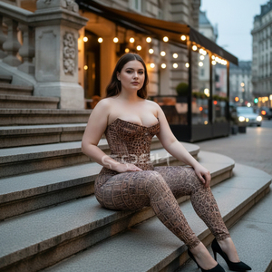 Conjunto de corsé y leggings con estampado de piel de cocodrilo al por mayor |   Corsé Moldeador de Cuerpo con Estampado de Sublimación Personalizado para Mujer - Product Image 6