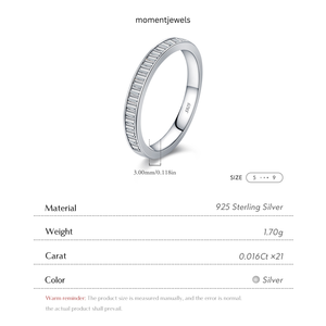 <b>Emerald</b> Cut Moissanite Sterling <b>Silver</b> <b>Ring</b> Rhodium Plated Minimalist Luxury Anniversary Promise Jewelry Women 5G - Product Image 5