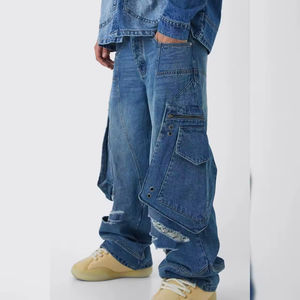 Jeans de Hombre de Corte Regular Personalizados, Slim Fit, Rectos, Casuales, Transpirables, 100% Algodón, Ligeros, para Otoño/Invierno/Verano - Product Image 4