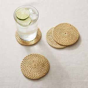 Artistic Rattan Coasters Designed With Handwoven Detailing Perfect For Protecting Tables While Adding Rustic Charm To Home Decor - Product Image 5