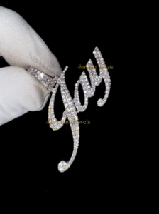 Plata de Ley 925 'Jay' personalizado cualquier nombre colgante Moissanite diamante helado estilo de lujo personalizado Hip Hop joyería regalo para él - Product Image 3