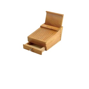 Boîte de rangement en bois pour fraises et limes, kit de fournitures pour la fabrication de bijoux, étui pour matrices de fabrication de bracelets, boîte de rangement pour outils de réparation perforés - Product Image 3