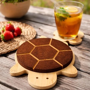 Sous-verre en bois en forme de tortue pour la protection de la table, design animal élégant, peut être utilisé sous les bougies ou comme petits objets décoratifs - Product Image 2