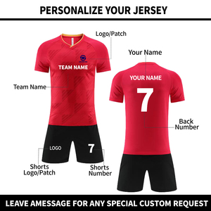 Ensemble de maillots de football personnalisés à séchage rapide, impression par transfert thermique, noms de joueurs d'équipe personnalisés, kit sportif respirant - Product Image 1