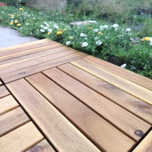 Baldosas de Acacia para Terraza 300*300mm Antideslizantes con Doble Bloqueo Acabado Mate Decoración Interior y Exterior para Hogar, Jardín, Terraza y Patio Trasero - Product Image 4