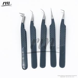 <b>Individual</b> Volume <b>Eyelash</b> Tweezers Stainless Steel Straight Tip Fiber for Lash Extension Curved Tip Isolation Lash Tweezers - Product Image 3