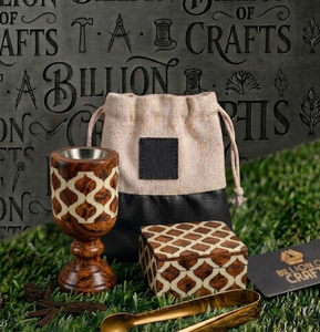 Ensemble brûleur d'encens en bois d'acacia de qualité supérieure avec boîte de rangement décorative pour Oud, pinces métalliques, Bakhoor arabe, parfum d'ambiance pour la maison - Product Image 1
