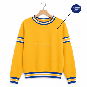 เสื้อสเวตเชิ้ตคอวีลายทางสีเหลืองน้ำเงินของชมอินเตอร์เนชั่นแนล โซโรริตี้ ซิสเตอร์ฮู้ด ผลิตจากผ้าฝ้ายถัก 100% เหมาะสำหรับใส่ในฤดูใบไม้ร่วง พร้อมโลโก้แบบกำหนดเอง - Product Image 1