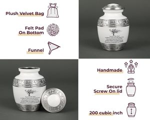 Highest Quality Art Deco Child Cremation Urns Handmade Metal Keepsake Human Ashes Pets Tabletop <b>Vase</b> Funeral 7 Inch - Product Image 4