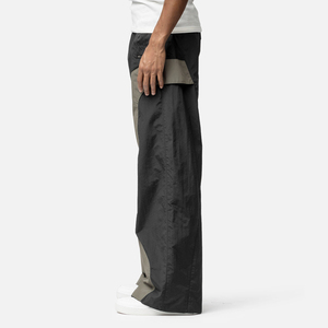 Men's <b>Waterproof</b> Cotton Track Pants Patchwork Elastic Waist Stacked Flare Sweatpants Custom High Quality Casual <b>Trousers</b> - Product Image 4
