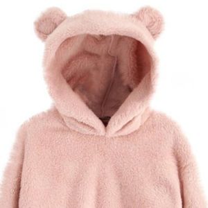 Winter Embroidered Solid Color Cotton Sweatshirt Streetwear Hoodie Pullover Women's <b>Cute</b> <b>Bear</b> Ear Hoodies For Winter - Product Image 4