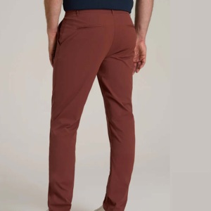 Pantalones Chino para Hombre, Corte Recto, Color Granate Oscuro, Teñido Liso, Ropa de Trabajo de Oficina, Corte Ajustado, Ligeros, Transpirables, para Golf - Product Image 4