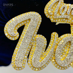 Pendentif Lettre Initiale Personnalisée en Argent Sterling 925, Sertie de Moissanite VVS de Luxe, Testée, Bicolore, Style Hip Hop - Product Image 2