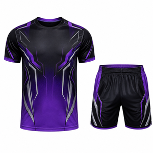 Ensemble de t-shirt et short de course pour homme, léger, respirant, anti-transpiration, vêtements de sport athlétiques, tenue d'entraînement de gym - Product Image 1