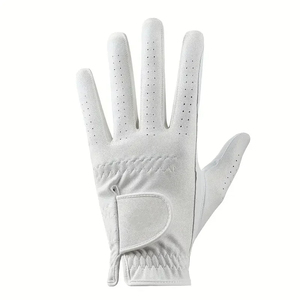 Gant de golf pour femme personnalisé OEM, respirant, en cuir véritable blanc, pour droitier, antidérapant, à enfiler - Product Image 3