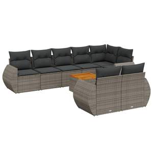 Conjunto de Sofá Modular de Jardín en Ratán Gris, 6 Plazas, Muebles de Exterior de Diseño Contemporáneo con Estructura de Mimbre Resistente - Product Image 4