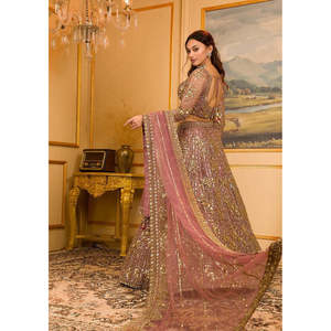 Hermoso Lehenga Choli con Bordado de Hilo, Elegante Vestido de Fiesta para Eventos - Product Image 3