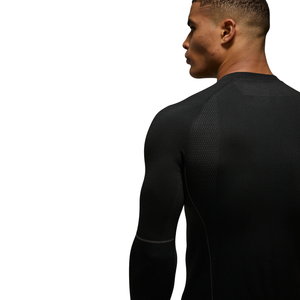 Custom Men's <b>Black</b> <b>Long</b> <b>Sleeve</b> Compression Shirt Crewneck Fitted <b>Gym</b> Workout Training <b>Top</b> Athletic Sportswear Fitness Base Layer - Product Image 5