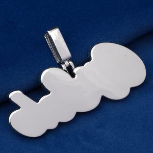 Logotipo Personalizado con Letras, Moissanita VVS, Plata 925, Joyería Hip Hop Personalizada para Hombre/Mujer, Certificado IGI, Engaste de Garra - Product Image 3