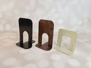 Sujetalibros elegantes de acero, soporte de estante resistente para libros, documentos, revistas, solución de almacenamiento para oficina y biblioteca - Product Image 1
