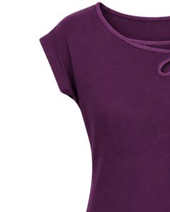 Camiseta de Cuello Redondo con Flores Moradas para Mujer, Personalizada por el Fabricante, Blusa Informal de Manga Corta para Verano, Suave, Transpirable, para Uso Diario - Product Image 4
