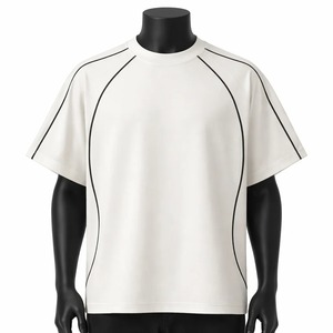 Camiseta de algodón de manga corta estilo raglán, con ribetes en contraste, de alta calidad, corte regular, 100% algodón tejido, personalizable. - Product Image 1