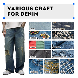 <span class=keywords><strong>Jeans</strong></span> Svasati Personalizzati da <span class=keywords><strong>Uomo</strong></span>, Vestibilità Larga Stile Streetwear con Stampa Grafica Scritta a Mano, Pantaloni Casual Lavaggio Vintage - Product Image 4