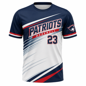 Maillot de baseball Patriots 23, imprimé par sublimation, unisexe, manches courtes, col rond, sportif, séchage rapide, t-shirt en polyester - Product Image 1