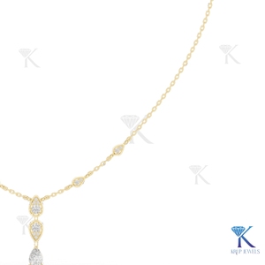 สร้อยคอเพชรทรงหยดน้ำ Radiant Lab Grown Diamond ประดับเพชรทรงลูกแพร์  ทองคำแท้ 14K 18K  เครื่องประดับผู้หญิงชั้นดี ของขวัญสำหรับเจ้าสาว - Product Image 2