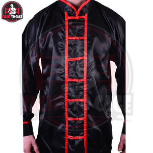 ชุดกังฟูสีดำแดง แต่งขอบสีแดง ขายดี คุณภาพพรีเมียม ระบายอากาศได้ดี ผลิตจากโพลีเอสเตอร์ สำหรับศิลปะการต่อสู้ มีโลโก้ด้านหน้า เหมาะสำหรับผู้ใหญ่ทั้งชายและหญิง - Product Image 5