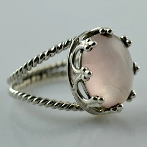Rose <b>Quartz</b> Oval <b>Ring</b> 925 Sterling Silver Handmade Promise Jewelry for her bezel setting <b>Ring</b> January Birthstone - Product Image 2
