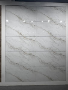 Azulejos de porcelana esmaltada de aspecto lujoso de 2x4 pies, color verde celestial, acabado brillante sin fin, azulejos de 600x1200 mm para sala de estar y dormitorio - Product Image 4