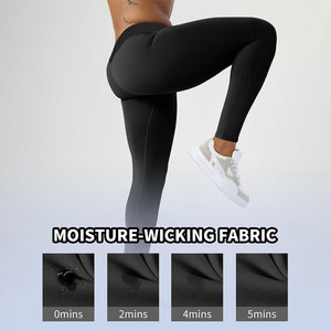 Legging de yoga noir uni pour homme, respirant, doux au toucher, confortable, durable, coupe ajustée, coutures résistantes, collant. - Product Image 5