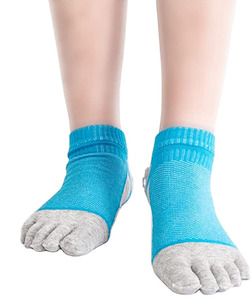 Chaussettes de sport pour hommes à 5 doigts, rayées, respirantes, tricotées, en coton, polyester et élasthanne, fines, pour l'été - Product Image 6