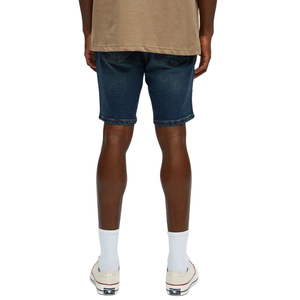 Shorts en jean bleu foncé pour homme, coupe droite, respirant, en coton délavé, longueur genou, décontracté, streetwear d'été, confortable - Product Image 2