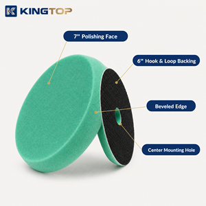 Tampon de polissage en mousse à coupe moyenne KT 6 pouces 165 mm OEM pour le lustrage de la peinture automobile et le detailing automobile, avec support auto-agrippant - Product Image 3