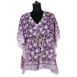 Novedad 2026, Kaftanes Cortos de Algodón Turco, Sexy, de Alta Calidad, Estampado Floral a Mano, Talla Única - Product Image 2