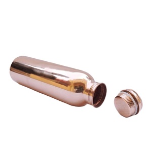 Indian Handmade Plain Pure Copper Water Bottle Workout Exercise Water Bottle for <b>Camping</b> Leak-Proof Water Bottles - Product Image 3