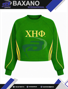 Chi Eta phi เสื้อกีฬาแขนยาวสีเหลืองและสีเขียวสำหรับเสื้อครอปสีเหลืองเสื้อสเวตเตอร์พิมพ์ลายท่อเสื้อวิทยาลัย - Product Image 5