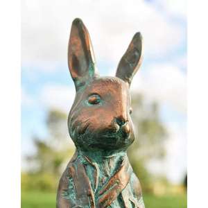 ประติมากรรมกระต่ายสีบรอนซ์ ของตกแต่งสวน ของประดับตกแต่งสวนสไตล์โบราณ ของตกแต่งเทศกาลอีสเตอร์ - Product Image 4
