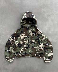 Conjunto de Sudadera con Capucha y Pantalones Deportivos de Pierna Recta con Estampado Real Tree en Algodón Grueso Personalizado para Hombre, Ropa Deportiva Urbana - Product Image 2